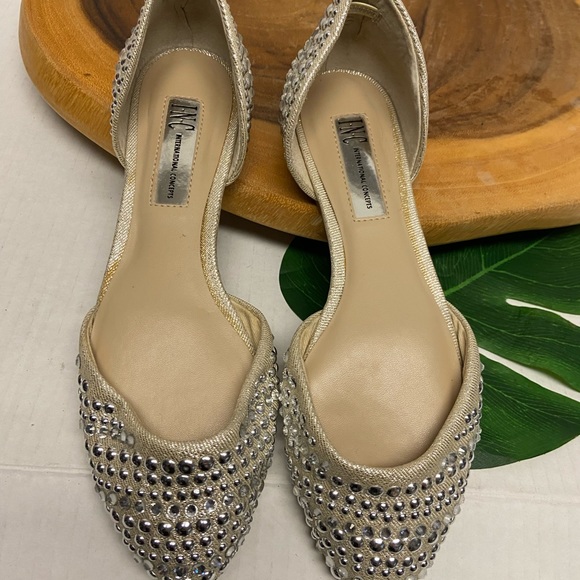 INC Concepts Blinged Jeweled CRESCENTS flats - Picture 4 of 12